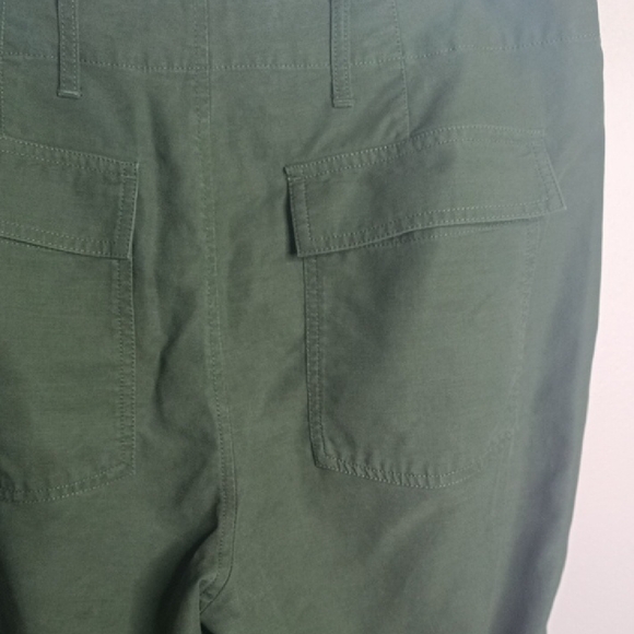 Lauren Ralph Lauren Khaki Green Utility Cropped Wide Leg Pants Lyocell Cotton 12 - Picture 4 of 15